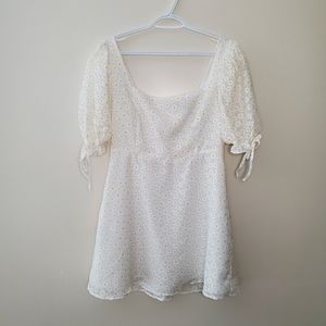 Forever 21 Daisy Puff Sleeve Mini Dress